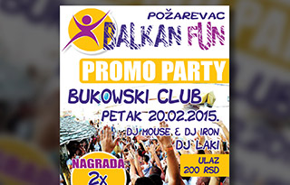 Bukowski Club Balkanfun Themed Party Poster