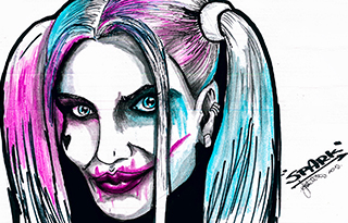 Harley Quinn Traditional Art